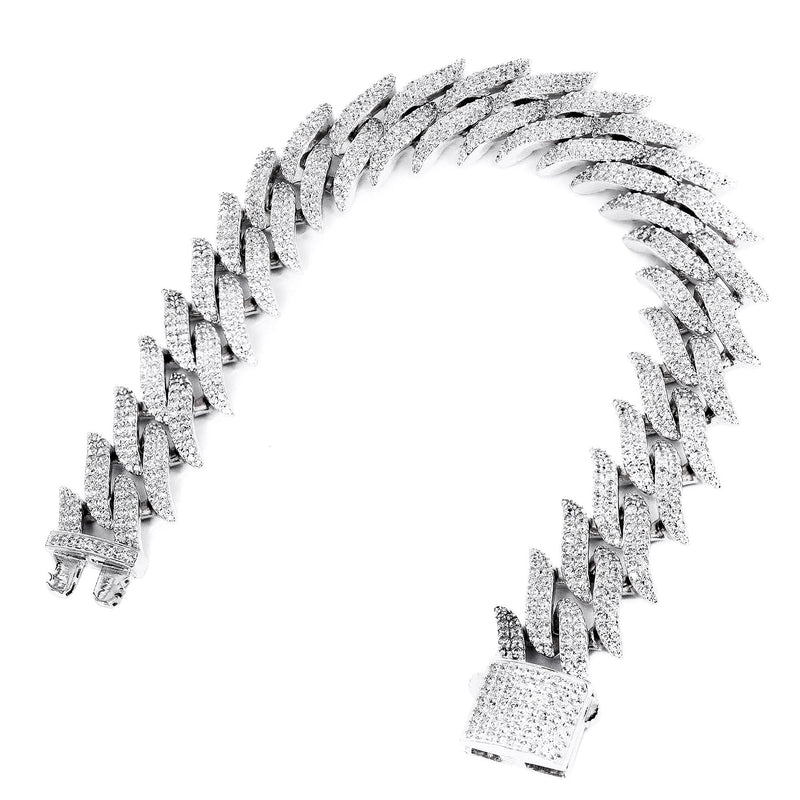 Silver White Spike Barbed Wire Bracelet