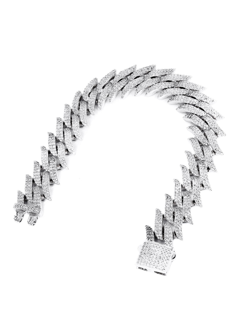 Silver White Spike Barbed Wire Bracelet