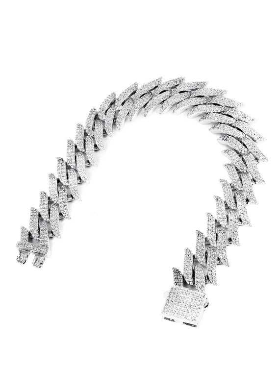 Silver White Spike Barbed Wire Bracelet