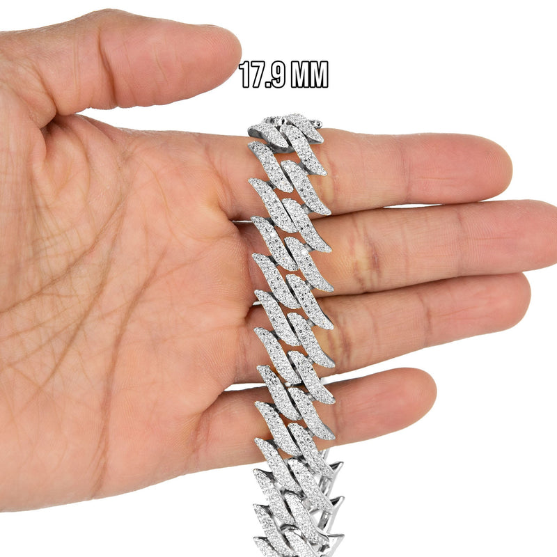 Silver White Spike Barbed Wire Bracelet