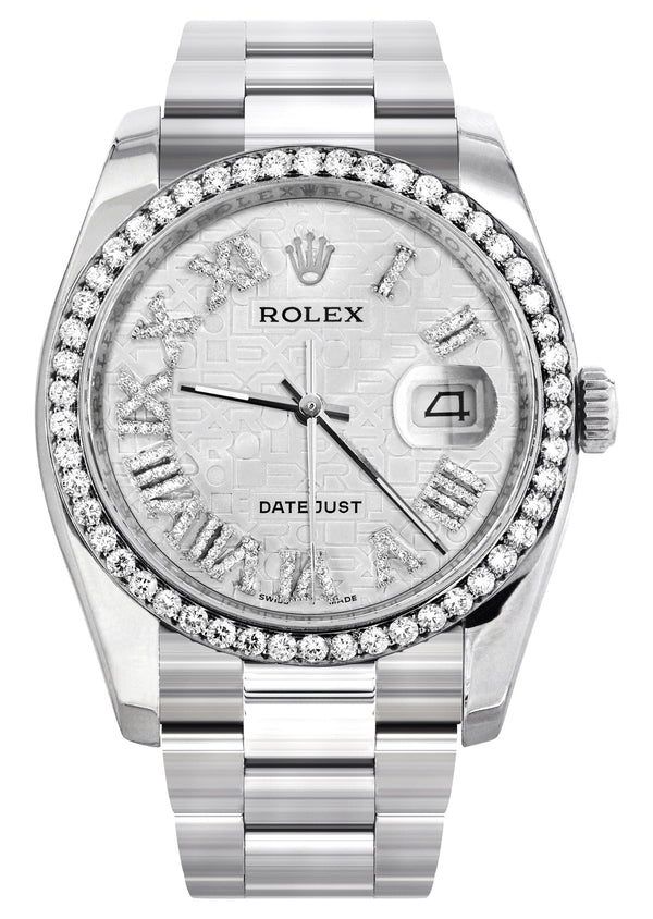 116200 | Rolex Datejust Watch | 36Mm | White Texture Roman Dial | Oyster Band