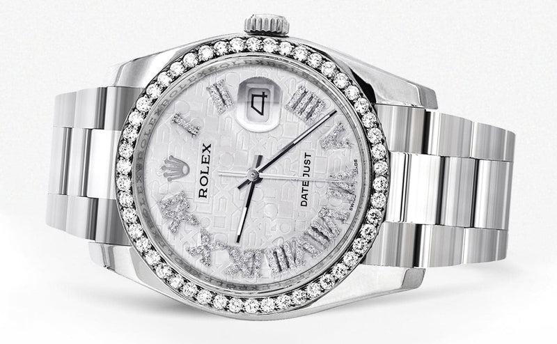 116200 | Rolex Datejust Watch | 36Mm | White Texture Roman Dial | Oyster Band
