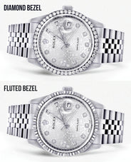 Diamond Mens  Rolex Datejust Watch 16200 | 36 MM | Diamond Rolex Textured Jubilee Dial | Jubilee Band