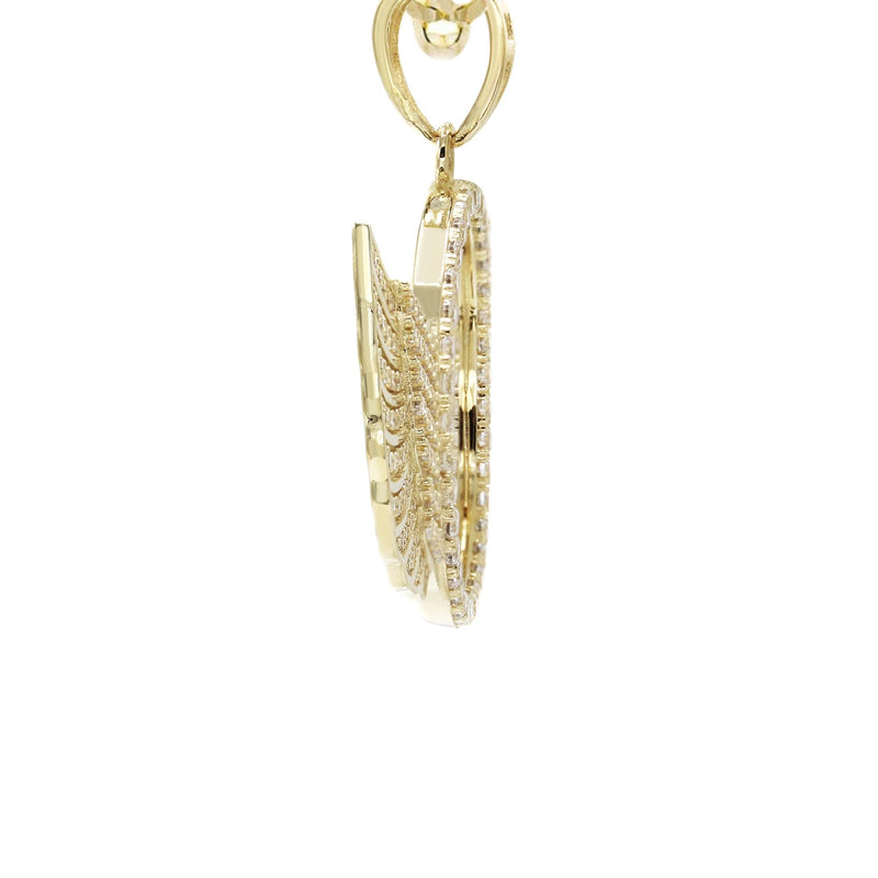 10K Yellow Gold Wings Picture Necklace | Appx. 19.2 Grams