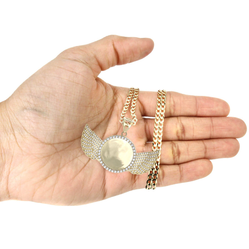 10K Yellow Gold Wings Picture Necklace | Appx. 19.2 Grams