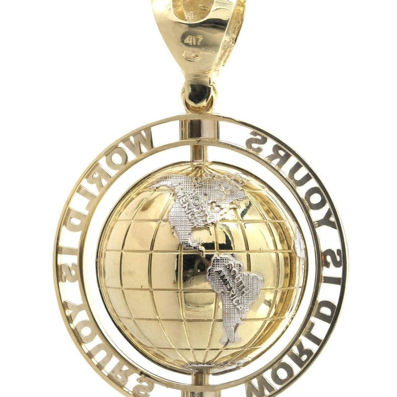 Large World Is Mine Pendant 10K Gold | 35 Grams