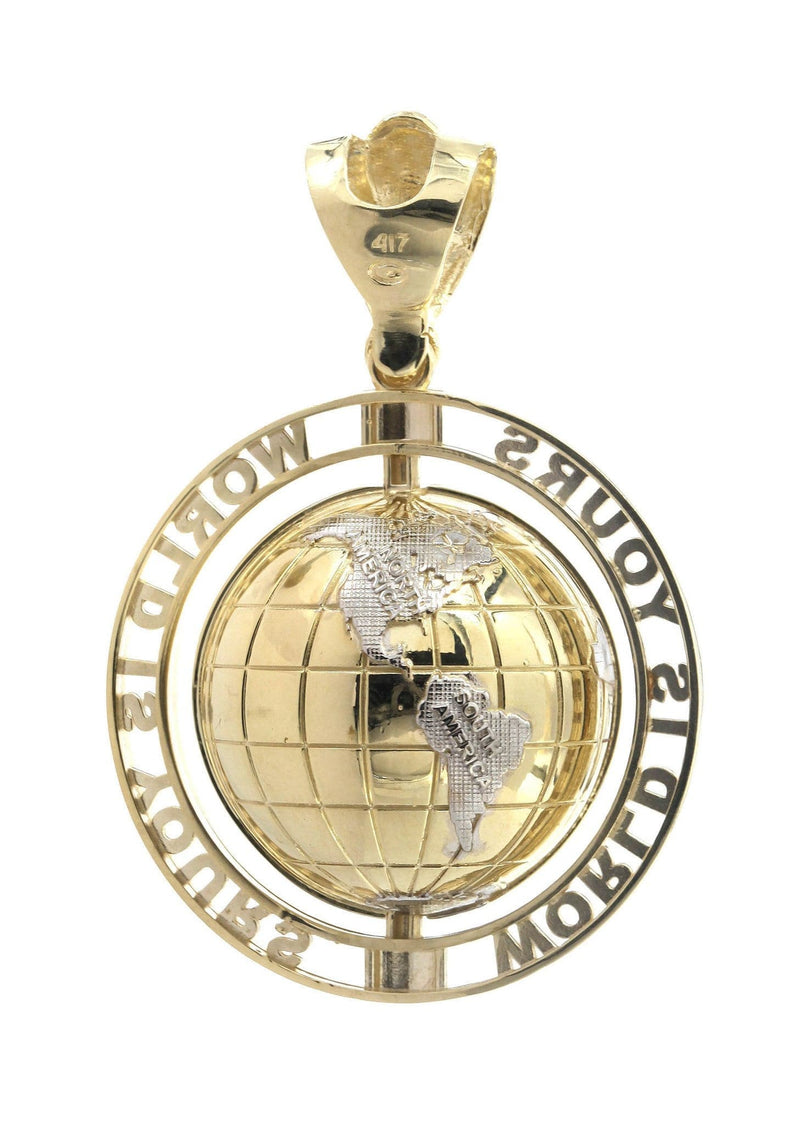 Large World Is Mine Pendant 10K Gold | 35 Grams