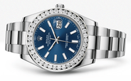Rolex Datejust Ii Blue Dial - Index Hour Markers With 5 Carats Of Diamonds