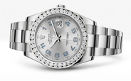 Rolex Datejust Ii Grey Dial - Blue Arabic Numberals With 5 Carats Of Diamonds