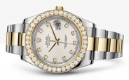 Rolex Datejust Ii Ivory Dial - Diamond Hour Markers With 5 Carats Of Diamonds