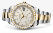 Rolex Datejust Ii Ivory Dial - Index Hour Markers With 5 Carats Of Diamonds