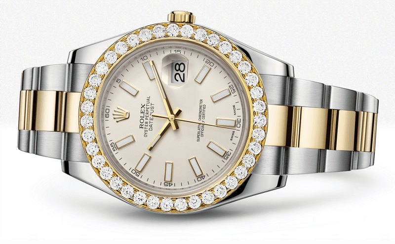 Rolex Datejust Ii Ivory Dial - Index Hour Markers With 5 Carats Of Diamonds
