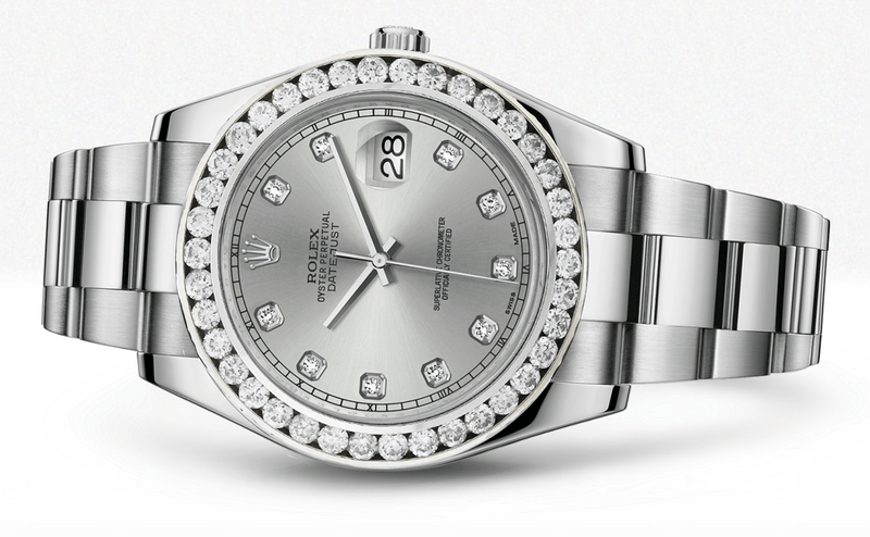 Rolex Datejust Ii Silver Dial - Diamond Hour Makers With 5 Carats Of Diamonds