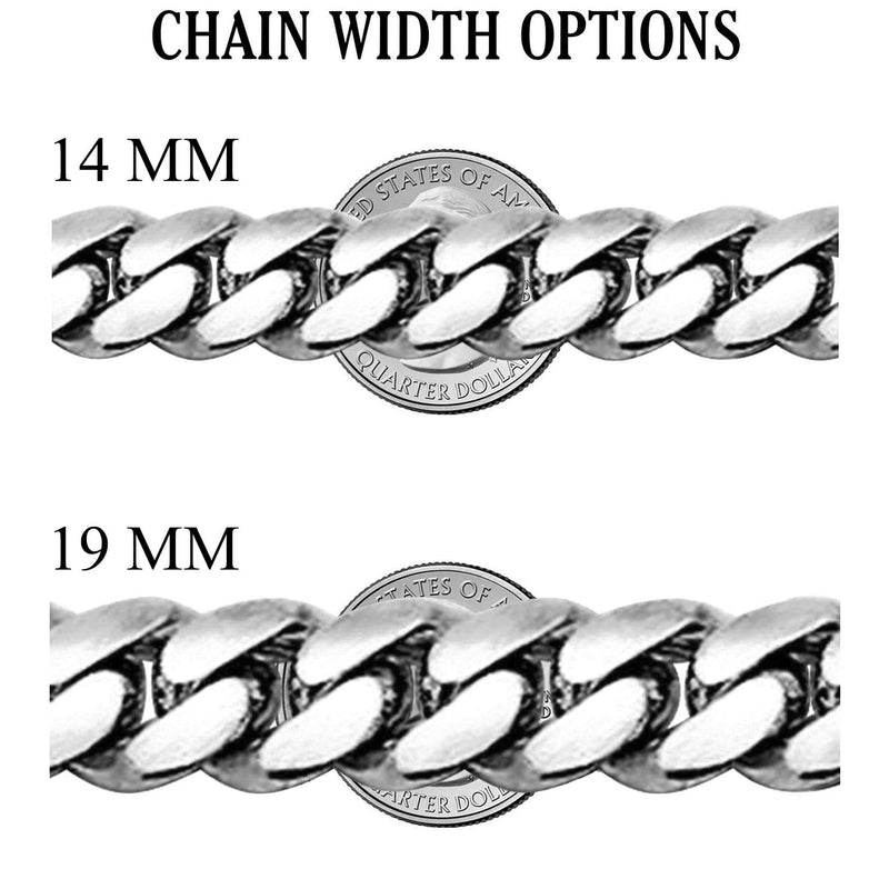 Iced Out White Gold Plated Mens Prong Set Cuban Link Chain