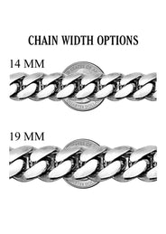 Iced Out White Gold Plated Mens Prong Set Cuban Link Chain