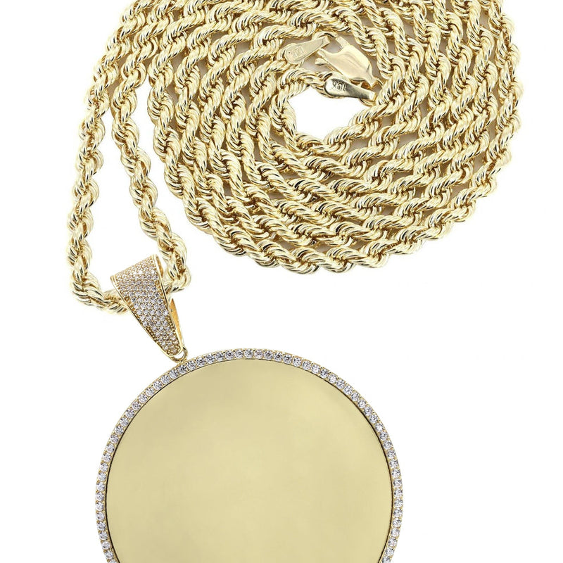 10K Yellow Gold Large Picture Necklace | Appx. 24.3 Grams