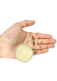 10K Yellow Gold Large Picture Necklace | Appx. 24.3 Grams