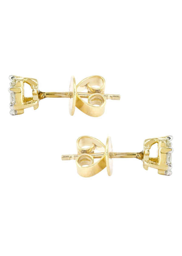 Stud Diamond Earrings For Men Illusion Set | 14K Yellow Gold | 0.43 Carats