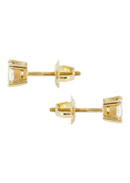 Princess Cut Diamond Stud Earrings For Men | 14K Yellow Gold | 1.05 Carats