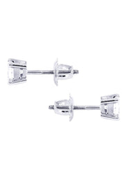 Princess Cut Diamond Stud Earrings For Men | 14K White Gold | 0.55 Carats