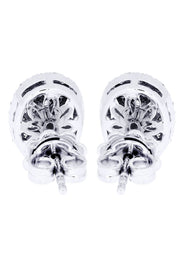 Stud Diamond Earrings For Men Illusion Set | 14K White Gold | 0.99 Carats