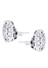 Stud Diamond Earrings For Men Illusion Set | 14K White Gold | 0.99 Carats