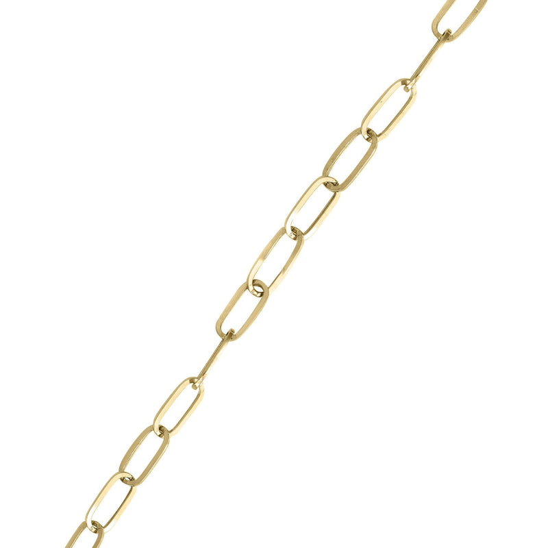 Semi Solid  Paper Clip Yellow Gold Bracelet 10K & 14K