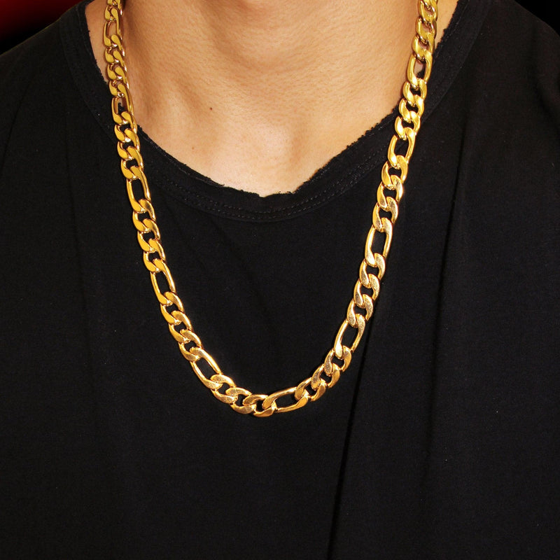 Gold Plated Mens Figaro Chain