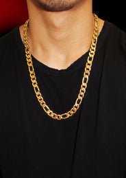Gold Plated Mens Figaro Chain