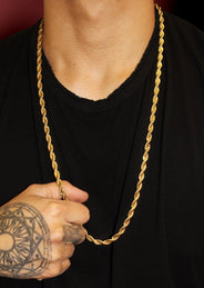 Gold Plated Mens Chain Solid Rope