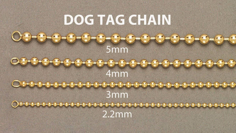 Gold Chain - Womens Dog Tag Chain 10K Gold
