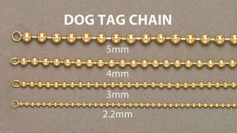 Gold Chain - Mens Dog Tag Chain 10K/14K Gold