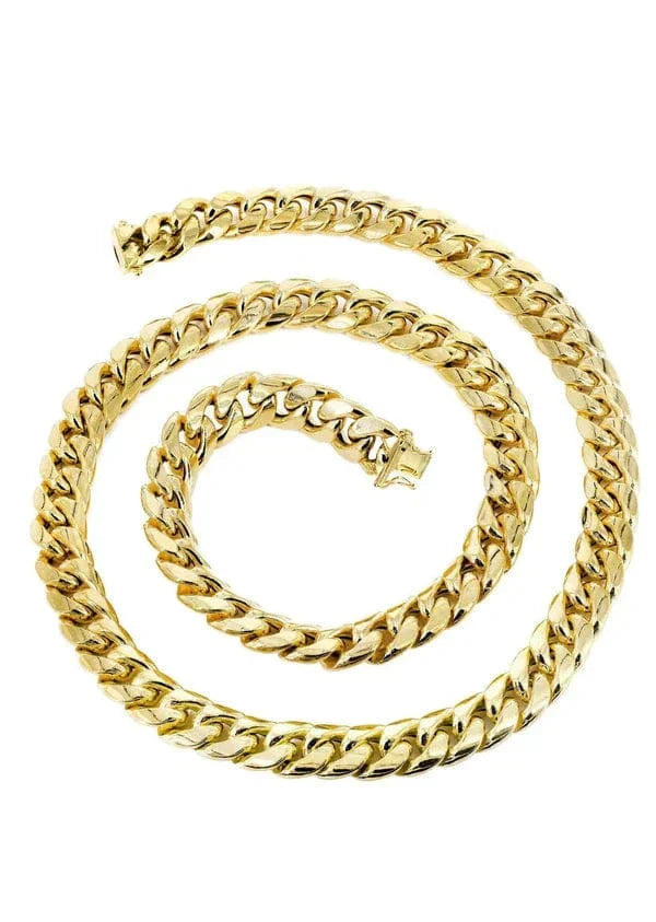 Hollow Miami Gold Cuban Link Chain 10K/14K - Yellow Gold