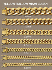 14K Gold Bracelet Semi Solid  Miami Cuban Link