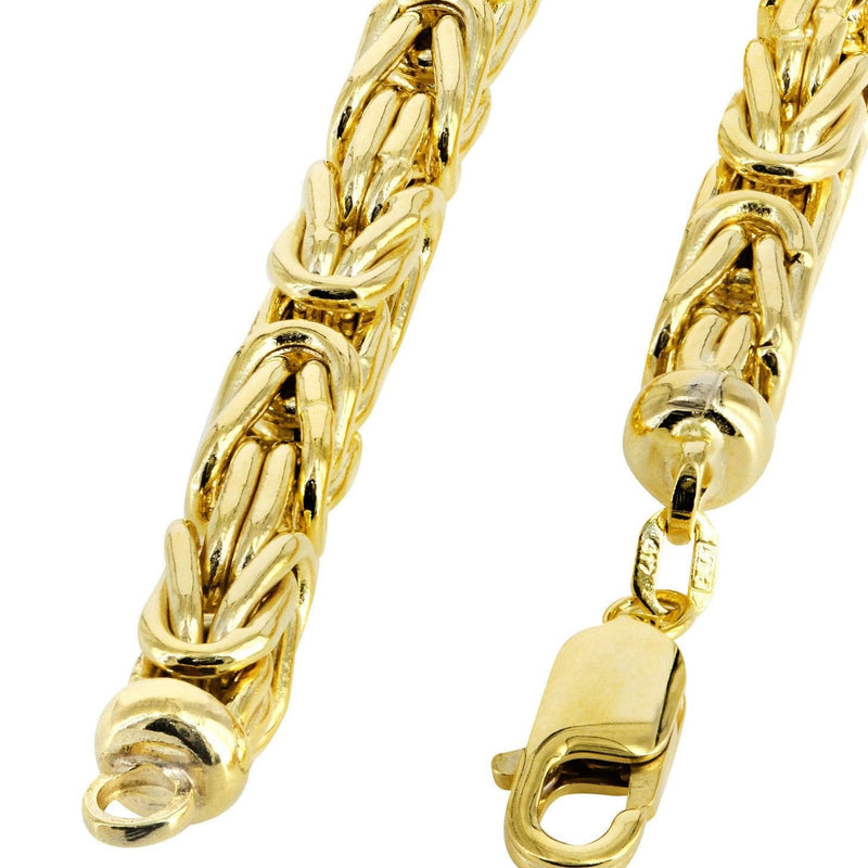 Semi Solid  Byzantine Chain 14K Gold