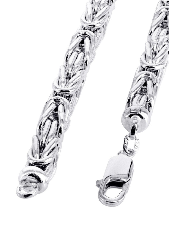 White Gold Chain - Womens Italian Byzantine Chain 10K/14K Gold
