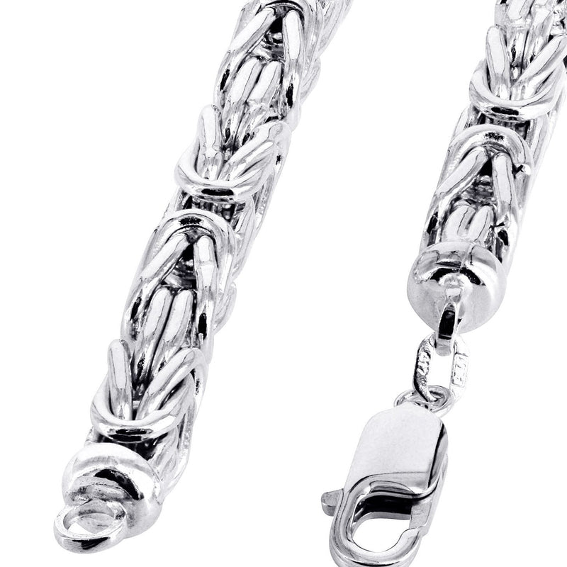 White Gold Chain - Womens Italian Byzantine Chain 10k Gold