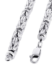 White Gold Chain - Womens Italian Byzantine Chain 10k Gold