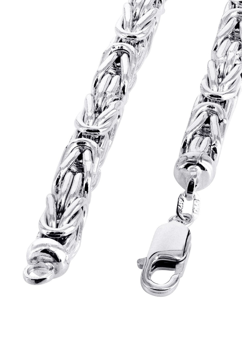 White Gold Chain - Womens Italian Byzantine Chain 10k Gold