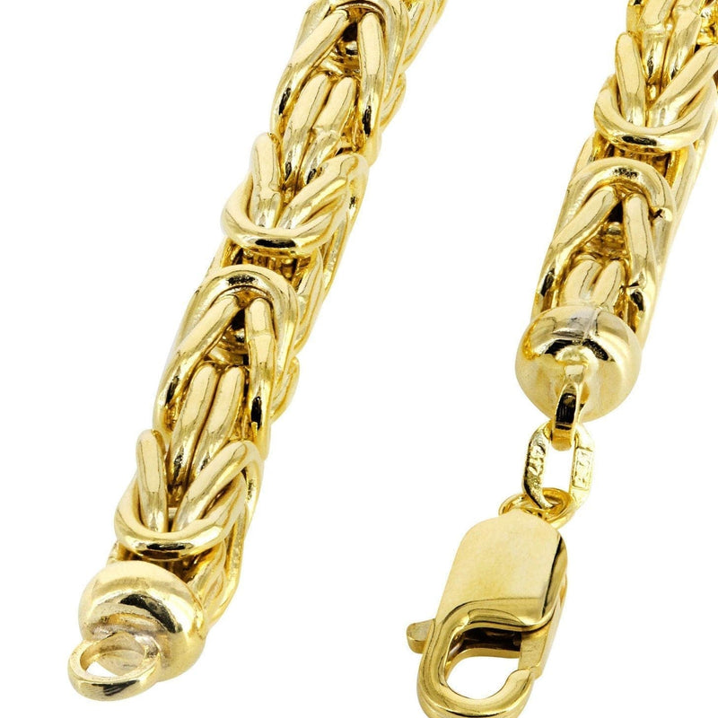Gold Chain - Womens Italian Byzantine Chain 10K/14K Gold