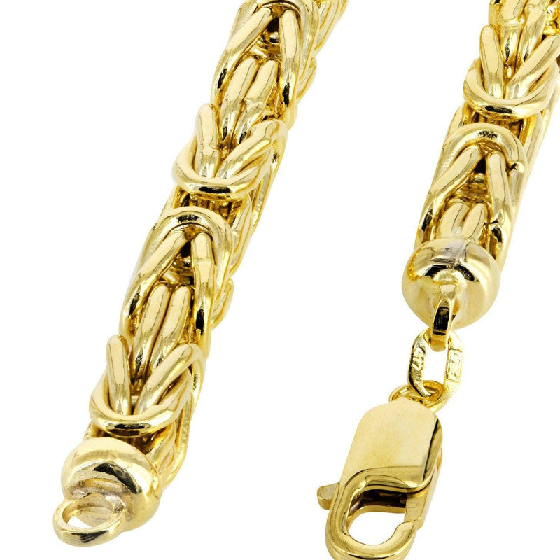 Womens 14K Gold Chain -Solid Byzantine Chain