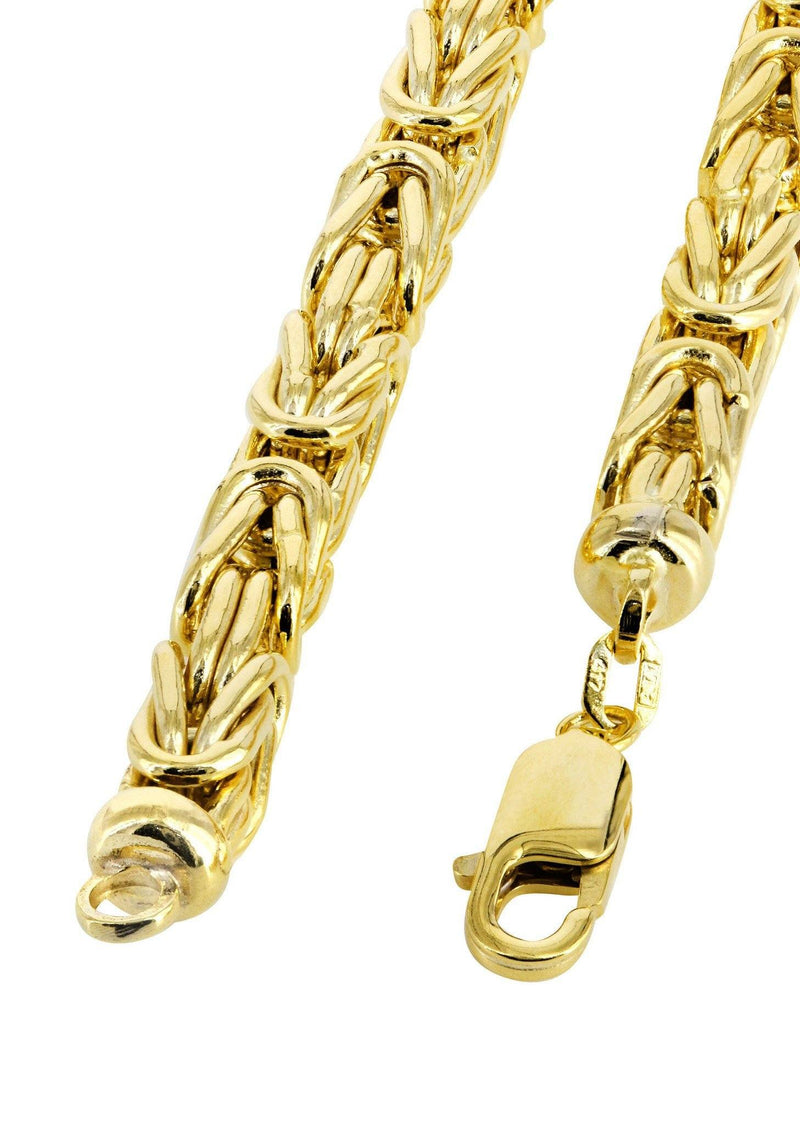 Womens 14K Gold Chain -Solid Byzantine Chain