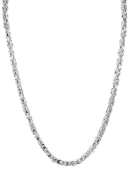White Gold Chain - Womens Italian Byzantine Chain 10k Gold