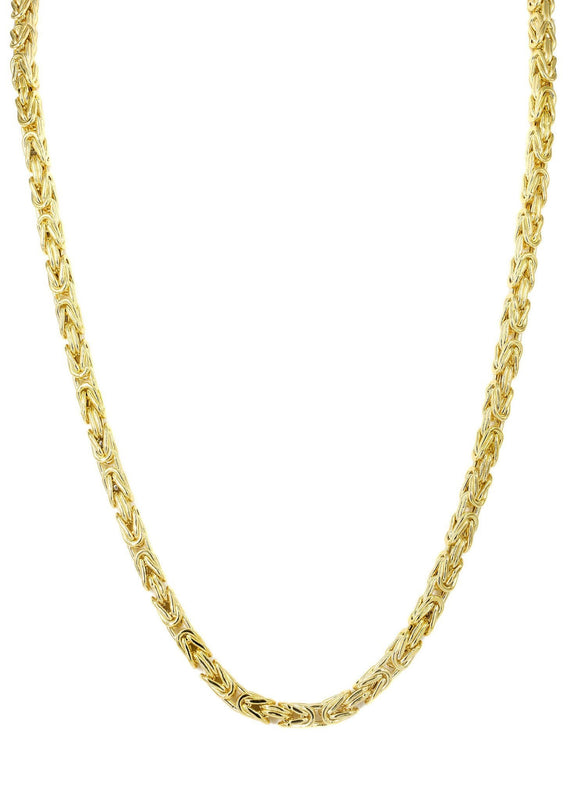 Womens 14K Gold Chain - Semi Solid  Byzantine Chain