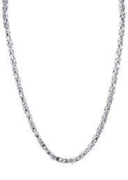 White Gold Chain - Womens Italian Byzantine Chain 10K/14K Gold