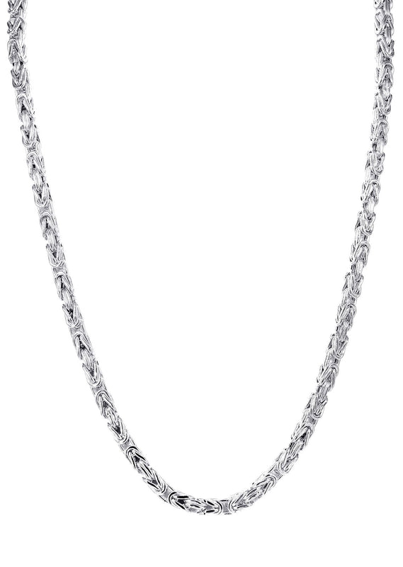 White Gold Chain - Womens Italian Byzantine Chain 10K/14K Gold
