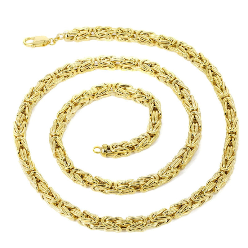 Semi Solid  Byzantine Chain 14K Gold