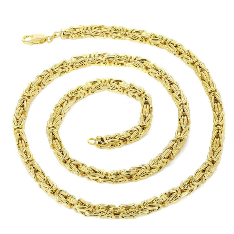 Solid Byzantine Chain - 14K Gold