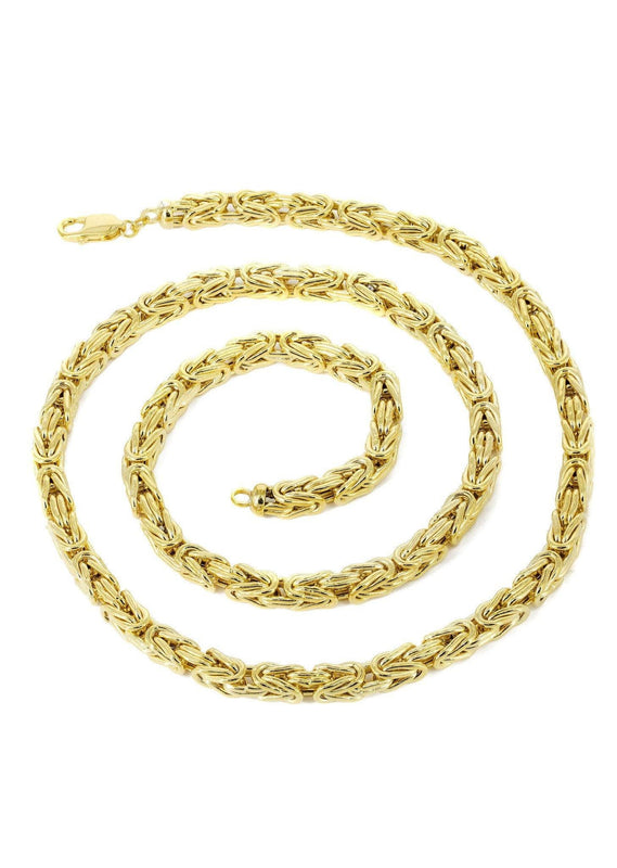 Solid Byzantine Chain - 14K Gold