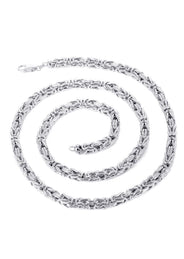 White Gold Chain - Mens Semi Solid Italian Byzantine Chain 10K/14K Gold